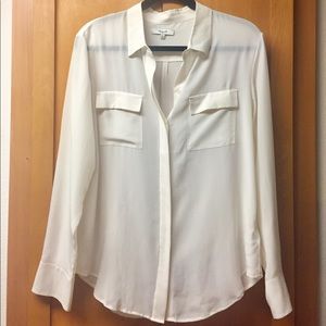 Madewell off-white 100% silk blouse